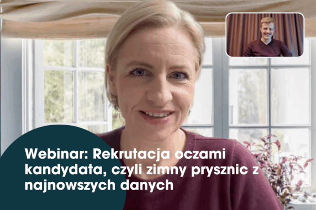 kadr z webinaru rekrutacja oczami kandydata, czyli zimny prysznic z najbowszych danych
